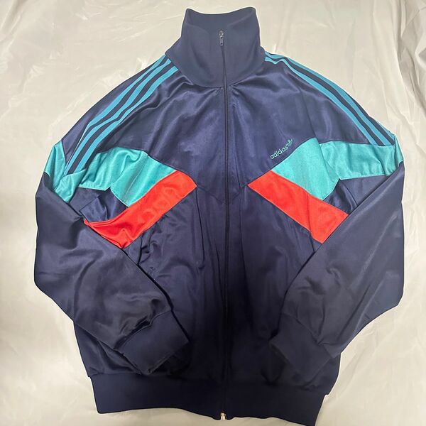 レア 90s ヴィンテージ Adidas トラックジャケット ジャージ ハイネック 万国旗 タグ アディダス 