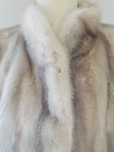 JINDO セミロングコート SAGA MINK サガミンク　ミンクコート　毛皮コート　ベージュブラウン系　現状品_画像4