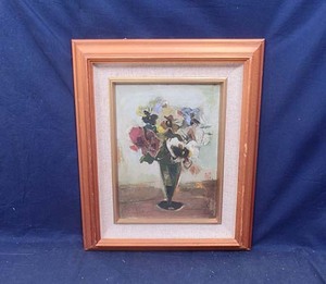 Art hand Auction 492727 Oil painting by Ryo Hiromoto, tentative title Flowers (F4) Painter, still life, pansies, Painting, Oil painting, Still life