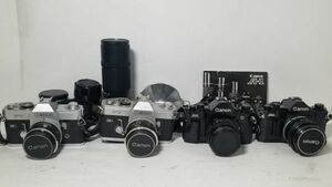 【未点検・未清掃】Canon A-1 / FT フィルムカメラ 一眼 キャノン ストロボ 【ボディ4台+レンズ7本セット】