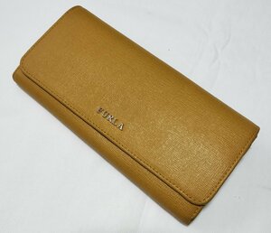 ■フルラ 長財布 かぶせ蓋 レザー 黄 イエロー Wallet FURLA■