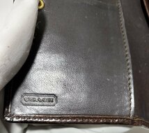 ■コーチ ２つ折り財布 レザー 焦げ茶 シグネチャー柄 COACH■_画像5