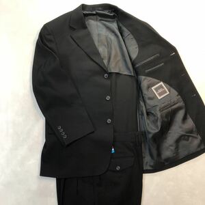 新品【サイズ AB4 M★カネボウ礼服】3Bシングルスーツ ブラックフォーマル 漆黒 背抜き ノーベンツ 背抜き 2タック アジャスター付き