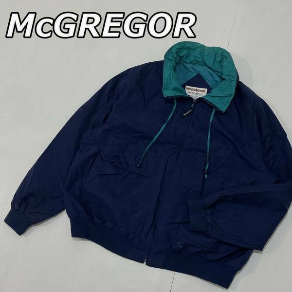 90年代頃【McGREGOR】マックレガー ビッグサイズ アンチブリーズ ナイロン セーリングジャケット マクレガー ANTI-BREEZE 紺色 ネイビー