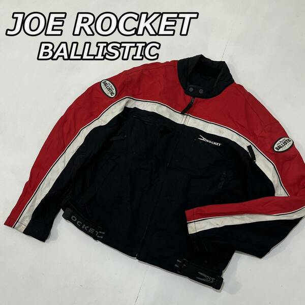 【JOE ROCKET】ジョーロケット ビッグサイズ BALLISTIC ロゴ ライダースジャケット キルティングライナー付 バイカー ツーリング ウェア