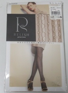 【アツギ】RELISH　precious/レリッシュ　プレシャス■ストッキング■ドレープリボン柄■M-L■新品