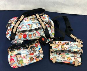 ★中古品★バッグ3点セット tokidoki×LESPORTSAC ショルダーバッグ/ハンドバッグ/ミニボストンバッグ レスポートサック