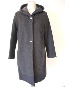 Leilian Leilian LENER switch . hood coat navy 40 beautiful goods cleaning settled 