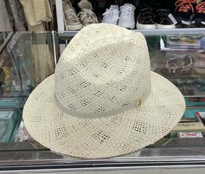 美品 LOUNIE WIDE BRIM PAPER HAT ホワイト系 帽子 ルーニィ ワイドブリム ペーパーハット