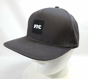 中古 FTC/エフティーシー OG SQUARE 5 PANEL ベースボールキャップ 帽子 グレー/グリーン 100％コットン パネル スクエア フリーサイズ
