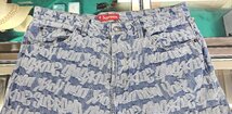 良品 SUPREME シュプリーム 22SS Fat Tip Jacquard Regular Jean デニムパンツ ブルー サイズ36_画像3