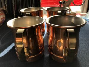 COPPER 100キッチン用品 銅 ビアーマグ　コーヒー　4個セット　格安出品