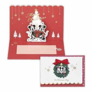 ★新品★飾れるクリスマスカード立体カード ミッキー＆ミニー リース★