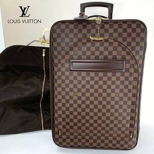 1円【超極美品】LOUIS VUITTON ルイヴィトン ダミエ ぺガス55 キャリーバッグ スーツケース ガーメント付き メンズ レディース 鞄