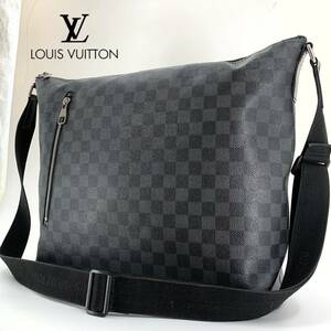 1円【超極美品】 ルイヴィトン Louis Vuitton ダミエ グラフィット ミック GM 黒 ショルダーバッグ メッセンジャー メンズ 定価約20万