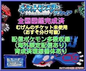 ポケットモンスター サファイア ゲームボーイアドバンス むげんのチケット未使用 配信多数 激レアアイテム コンプ