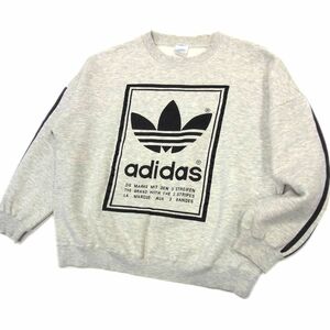 VINTAGE カナダ製●adidas オールドアディダス 80’s スウェット トレーナー オーバーサイズ トレフォイルロゴ 1円〜