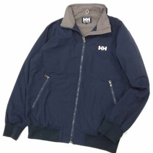 定価1万5000円ほど●HELLY HANSEN ヘリーハンセン ライトシェルジャケット ブルゾン ナイロン メンズ Lサイズ 濃紺 アウトドア 1円スタート