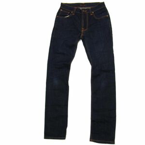 ☆nudie jeans ヌーディージーンズ シンフィン デニムパンツ ジーンズ 革パッチ ボトムス ジップフライ 1円スタート