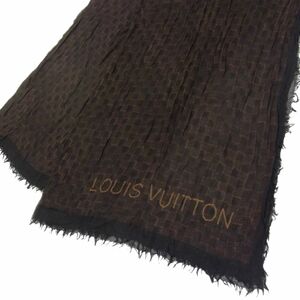 美品 定価約10万◇LOUIS VUITTON ルイヴィトン ダミエ グラフィック 大判 ショール ストール シルク混紡カシミヤ イタリア製