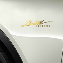 Limited EDITION(小)メッキ調ステッカー【ゴールド】2P■HONDA ヤマハ SUZUKI KAWASAKI トヨタ 日産 三菱 スバル ダイハツ 等バイクや車に_画像4