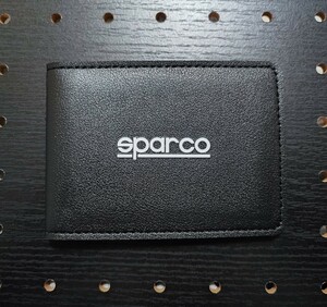 SPARCO ブラックレザー カードケース 薄型 スパルコレーシング 免許証 クレジットカード クラウン アルファード N-BOX ヤリスクロス