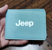 【Jeep】レザーカードケース 薄型 【ブルー】クライスラー・ジープ ラングラー アンリミテッド グランドチェロキー コンパス レネゲード_画像5