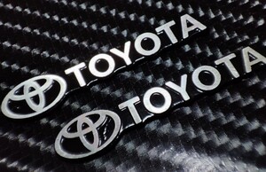 トヨタ アルミ製 ミニエンブレム 2P■プリウス クラウン ハリアー アルファード アクア ヤリスクロス ライズ RAV4 86 カムリ C-HR プラド