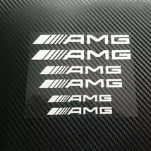 AMG 耐熱ステッカー 6P ブレーキキャリパー等に【銀白】ABCGEVSL LC GLE CLA SL W201W202W203W205W211W212W213W214W218W220W221W222_画像2