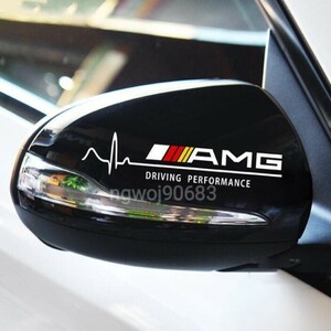 AMG サイド ドアミラー リアウィンドウ ステッカー 2P【シルバー】メルセデスベンツ W201W202W203W205W211W212W213W214W218W220W221W222