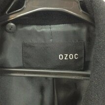 【中古品/インボイス登録店/TO】OZOC オゾック チェック柄　ロングコート　チェスターコート アンゴラ ブラック RS1111/0010_画像2