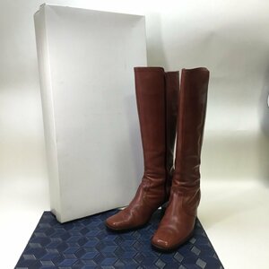 [ present condition storage goods / in voice registration shop /CSH] leather long boots lady's shoes boots lady's red red 23cm EE original leather real leather HA1121