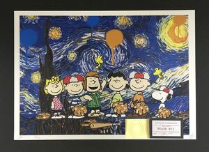 世界限定100枚 アートポスター DEATH NYC スヌーピー SNOOPY ゴッホ 星月夜 PEANUTS ベースボール 現代アート ポップアート ポスター 