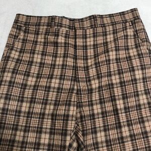 THE GALLERY BY HAGGAR SLACKS PANTS ウールパンツ　ハガー ギンガム チェック スラックス パンツ タロン ジップ