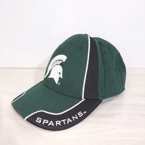 アメリカ古着 スパルタンズ Michigan State Spartans キャップ バスケットボール 深緑ダークグリーン 80211