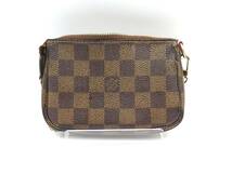 ◇LOUIS VUITTON/ルイ・ヴィトン/ダミエ/エベヌ/ミニポシェット/アクセソワール/N58009/ミニポーチ/ジャンク品_画像2