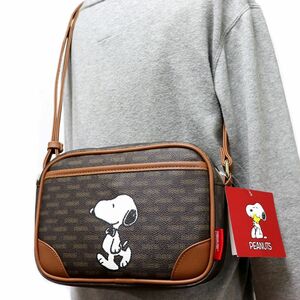 ★スヌーピー SNOOPY PEANUTS 新品 人気 高級感 レザー調 皮革調 ショルダーバッグ BAG かばん [SMM49] 一 六★QWER★