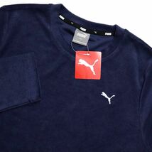 ★プーマ PUMA 新品 メンズ 快適 シンプル ロゴ入り トレーニング パイル 長袖 Tシャツ ロンT 紺 XXLサイズ [676558-06-XXL] 三 零★QWER★_画像2