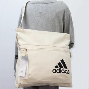 ★アディダス adidas 新品 キャンバス ロゴ入り A4サイズ 収納力 調節可能 ななめ掛け ショルダー バッグ BAG かばん 鞄[HN66911N]六★QWER