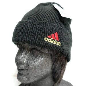 ●送料390円可能商品 アディダス adidas 新品 メンズ カジュアル 防寒 ビーニー ニット帽 キャップ 帽子 黒 [128111204BLK1N] 七★QWER