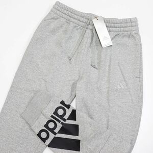 ★アディダス adidas 新品 メンズ ロゴ エッセンシャルズ フリース 裏起毛 スウェット ロングパンツ 灰 XLサイズ[GK8969-O] 四 参★QWER★