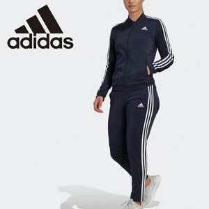 ★アディダス ADIDAS 新品 レディース W ESS 3ストライプス トリコット トラックスーツ 上下セット 紺[SETHM1914-M] 五 壱★QWER★