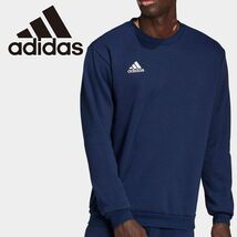 ★アディダス ADIDAS 新品 メンズ 暖かい 裏フリース シンプル カジュアル 長袖 スウェット トレーナー XLサイズ[H57480-O] 二 参★QWER★_画像1