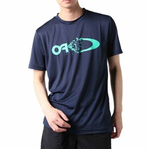 ●送料390円可能商品 オークリー OAKLEY 新品 メンズ 吸汗速乾 ドライ UVカット 半袖 Tシャツ 紺 Mサイズ [FOA402425-6AC-JM] 三 壱★QWER