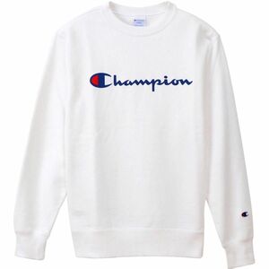 ★チャンピオン Champion 新品 メンズ 快適 コットン100％ カジュアル スウェット トレーナー 白 Lサイズ[C3Q002-010-L] 三 弐★QWER★