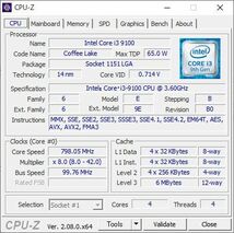 インテル Intel CPU Core i3-9100 3.60～4.20GHz 4コア/4スレッド LGA1151 正常動作品_画像3