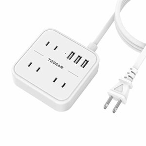 延長コード 3m TESSAN 電源タップ usb コンセント 3個AC口 3つUSBポート付き テーブルタップ マルチタップ たこ足配線 US