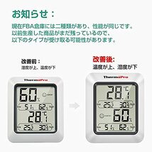 ThermoProサーモプロ 湿度計 デジタル温湿度計 室内温度計湿度計 顔マーク おしゃれ 最高最低温湿度表示 TP50_画像2