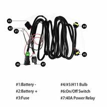 HUIQIAODS H8/H11/H16 LED対応 汎用 スイッチ付 後付フォグランプ用 フォグ配線 リレーハーネス トヨタ に適用_画像6