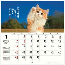 日本ホールマーク 2024年 カレンダー 壁掛け 大 ほめにゃんこ 824-167_画像4